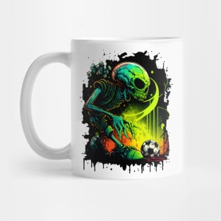 Alien Sports Player Soccer Futball Football - Graphiti Art Graphic Trendy Holiday Gift Mug